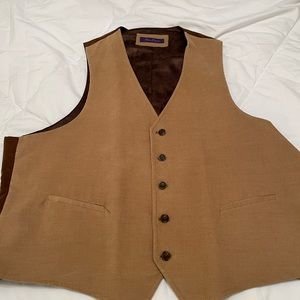 Alan Flusser Polyester Suede vest size XXL